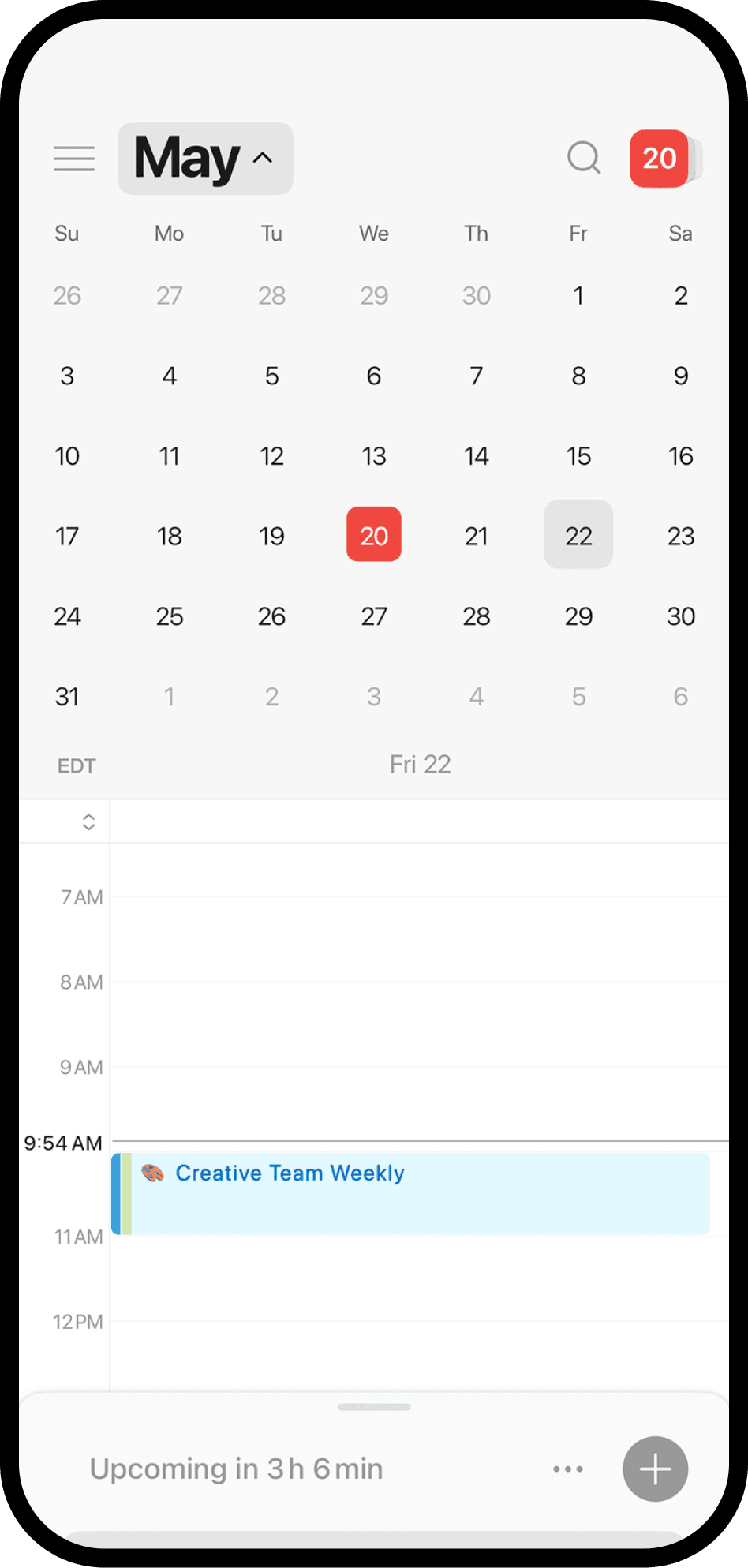 A screenshot of Notion Calendar on mobile