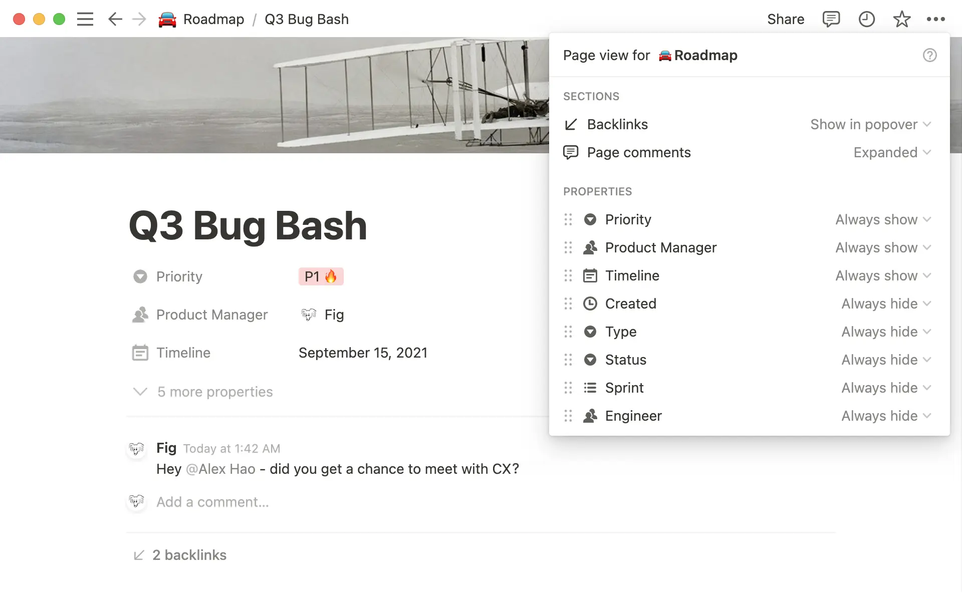 Customise database page