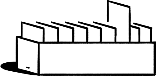 An illustration of files peeking out of a box