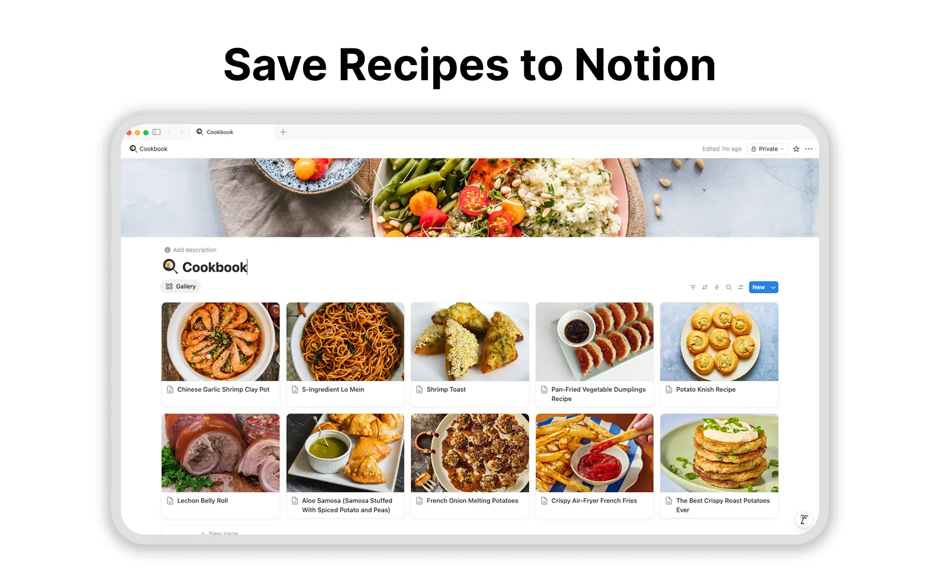 Save any recipe to Notion